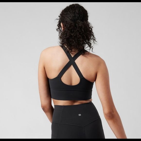 NWT Athleta A-C Warrior Longline Bra Medium Black. - Picture 2 of 5